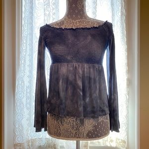 Off-the-shoulder Tie Dye Blouse
